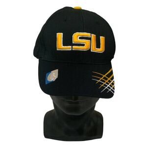 LSU Louisiana State Hat Tigers Black Adjustable Snap Strap One Size Baseball Cap